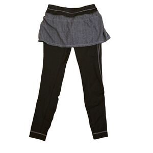 Athleta Skirted Legging Black Gray Herringbone Small